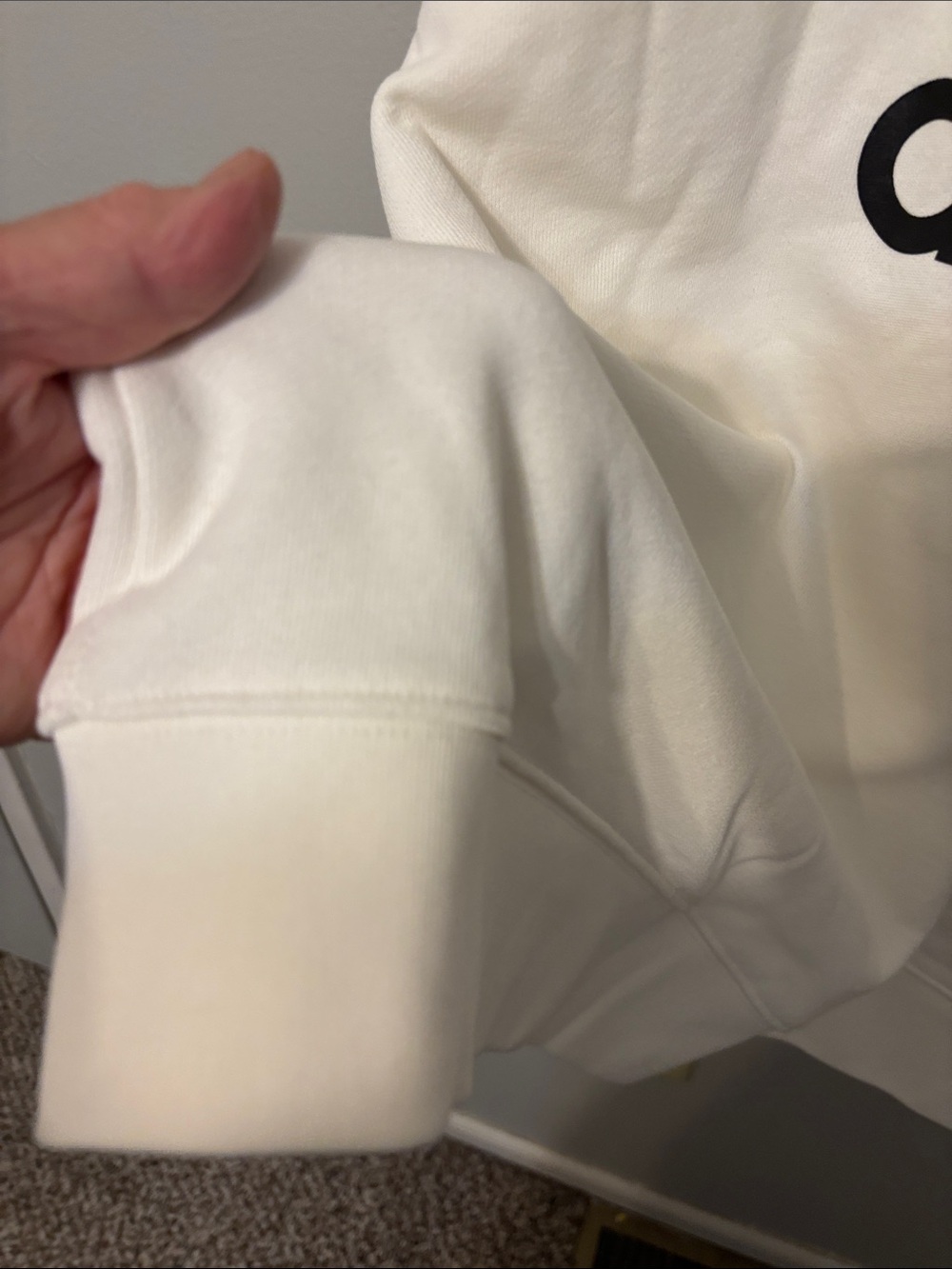 adidas Off-White Crewneck Sweatshirt with Black Trefoil - Picture 7 of 10